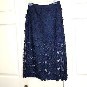 TOPSHOP Black Applique Skirt Size 6 NWT